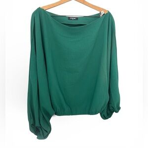 ChicMe Off Shoulder Emerald Green Blouse Women's
